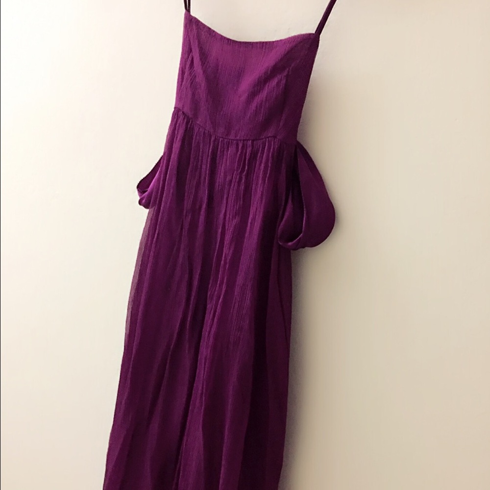 Anthropologie Magenta Silk Dress